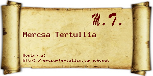 Mercsa Tertullia névjegykártya